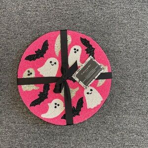 Pink Beaded Halloween Placemat Set
